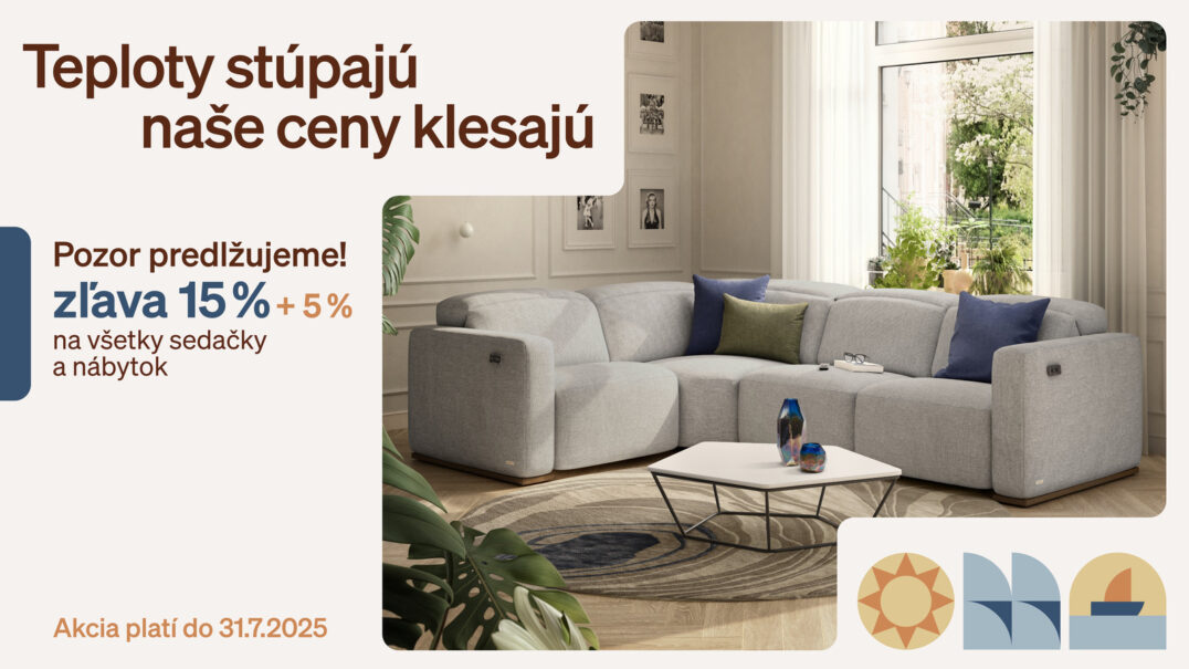 TEPLOTY STÚPAJÚ, NAŠE CENY KLESAJÚ EŠTE VIAC! ZĽAVA 20% – LEN DO KONCA JÚLA!