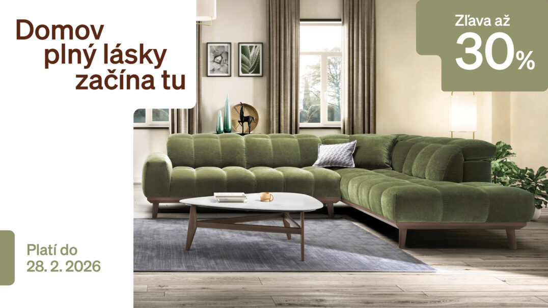 Februárska zľava na nábytok vo znamení talianskeho luxusu – až 30 %!